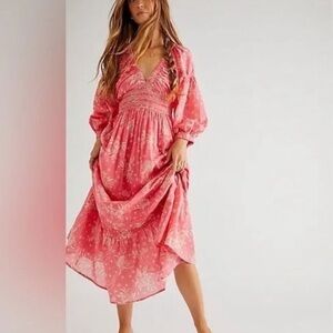 Free People Golden Hour Maxi Dress Pink M